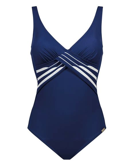 Maillot de bain une pièce Tissu technique bleu et blanc 